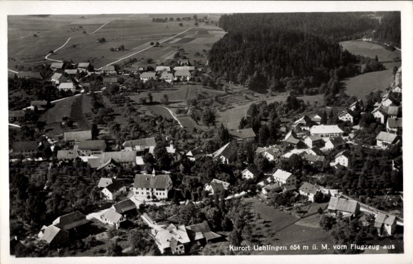 Ak Uehlingen Ühlingen Birkendorf im Schwarzwald, Fliegeraufnahme