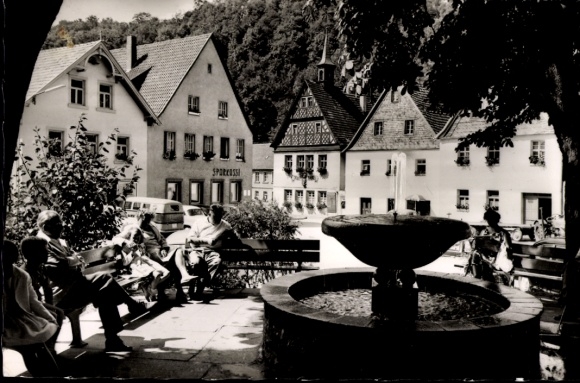 Postcard Wirsberg in the Fichtelgebirge, market square