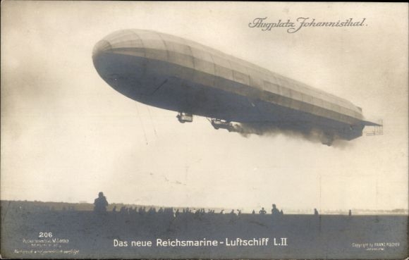 Ak Berlin Treptow Johannisthal, Reichsmarine-Luftschiff L II, Zeppelin LZ 18, Sanke 206
