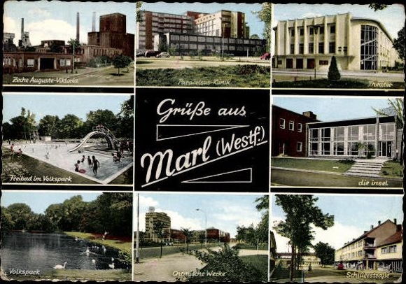 10 alte Ak Marl in Westfalen, diverse Ansichten