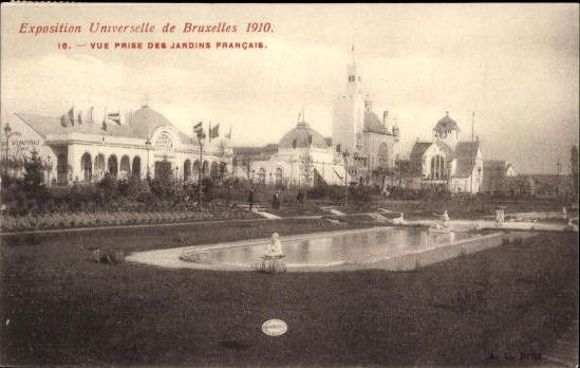 Set von 83 Ansichtskarten, Brüssel Weltausstellung 1910