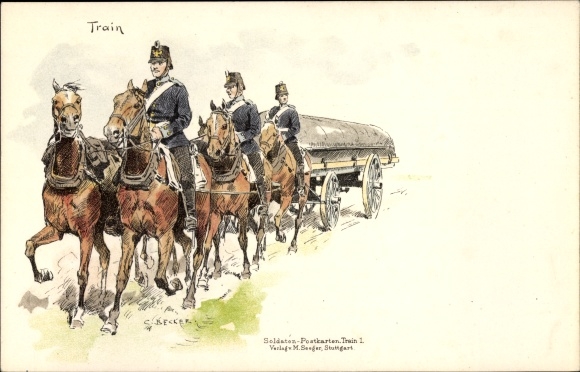 Artist Chromo-Litho Becker, C., Guard Train, Map No. 25