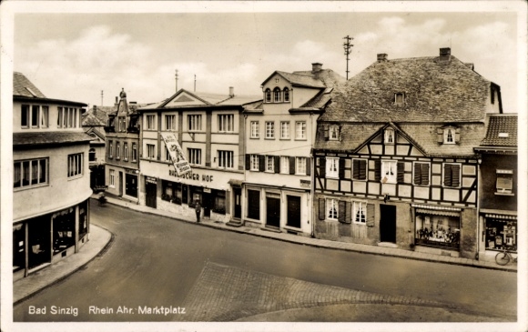Postcard Bad Sinzig am Rhein, Market Square, Rheinischer Hof