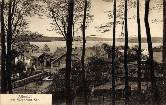 Postcard Altenhof Schorfheide on Werbellinsee, landscape with lake, houses, trees