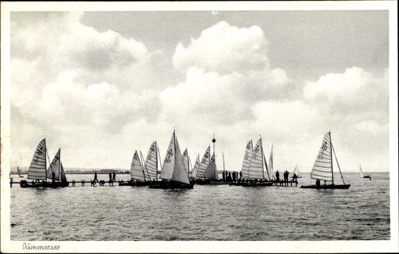 Ak Lembruch am Dümmersee, zeilboten op het meer