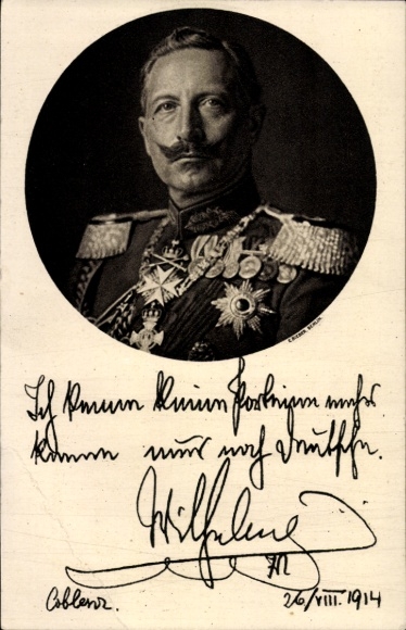 PC Kaiser Wilhelm II, Portrait, I no longer know any parties, quote 1914