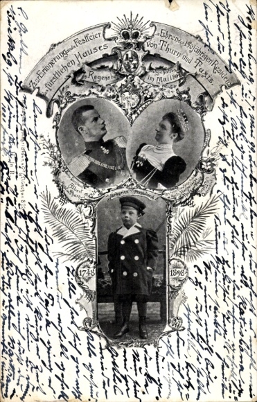 Postcard Regensburg, Prince Albert of Thurn and Taxis, Margarethe, Hereditary Prince Franz Joseph