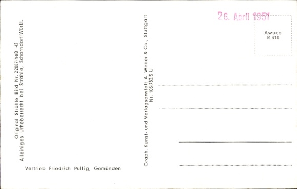 Postcard Gemünden in the Hunsrück, aerial photograph