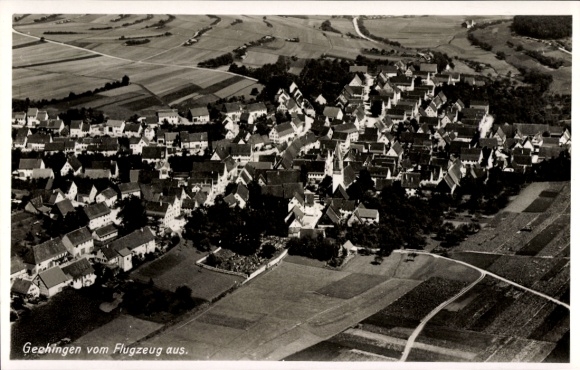 Ak Gechingen im Schwarzwald, Fliegeraufnahme