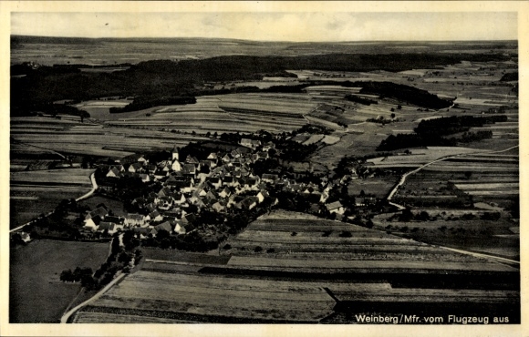 Ak Weinberg Aurach Neder-Franken Midden-Franken, luchtfoto