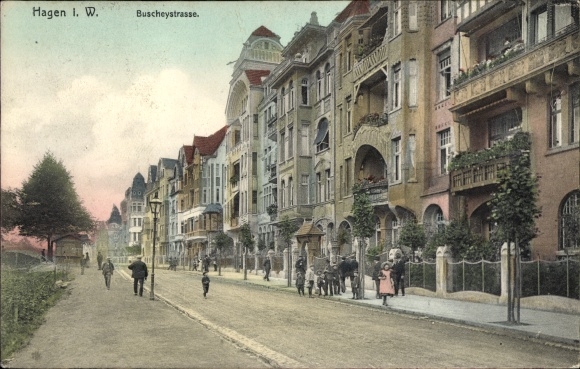 Postcard Hagen in Westphalia, Buscheystrasse