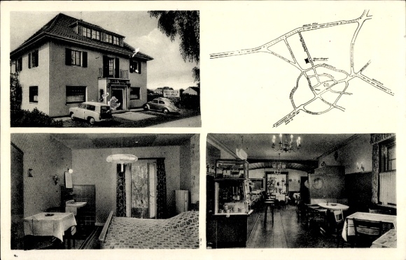 Postcard Ratingen North Rhine Westphalia, Hotel garni Haus Anger, Friedhofstraße 3