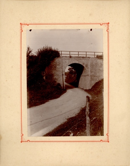 Photo Airan Calvados, street section, railway overpass