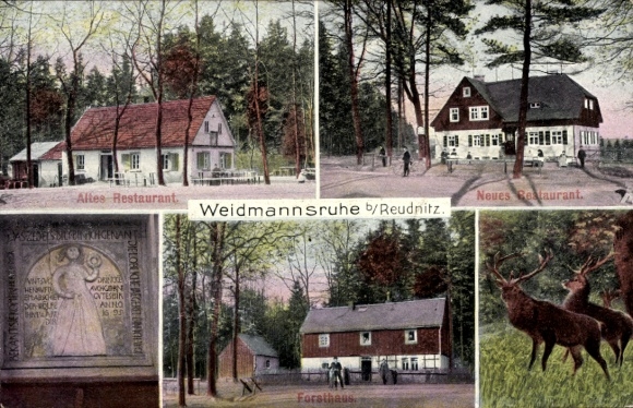 Postcard Reudnitz Mohlsdorf Teichwolframsdorf in Thuringia, Weidmannsruhe, Forsthaus