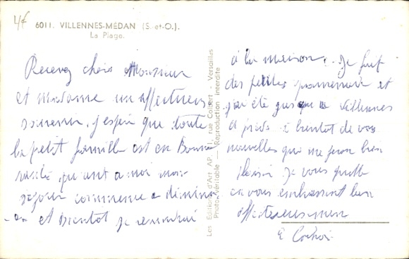 Postcard Villennes-Medan sur Seine Yvelines, Plage