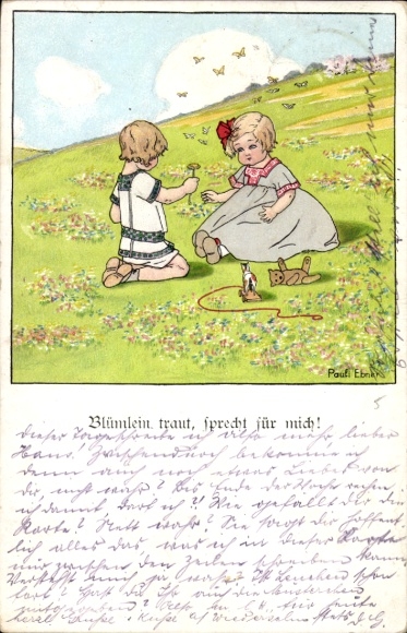 Künstler Ak Ebner, Pauli, Blümlein traut, sprecht für mich