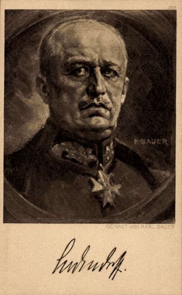 Artist PC Bauer, Karl, General Erich Friedrich Wilhelm Ludendorff, portrait