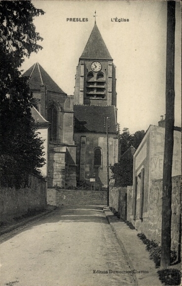 Ak Presles Val d'Oise, Kirche