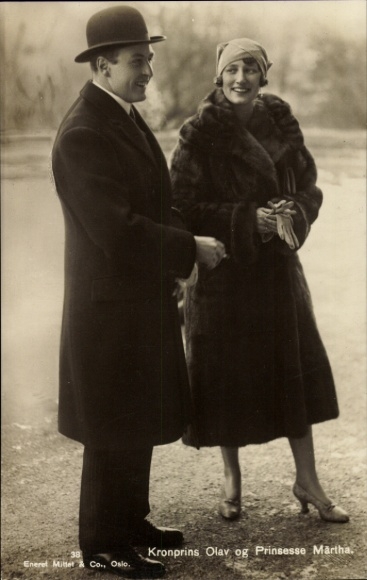Ak Kronprinz Olav von Norwegen, Prinzessin Märtha von Schweden