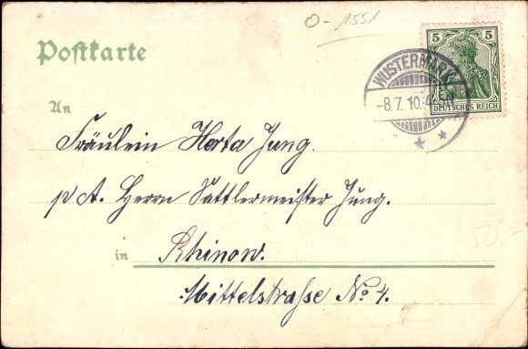 litho Wernitz Wustermark im Havelland, kerk, dorpsstraat, school