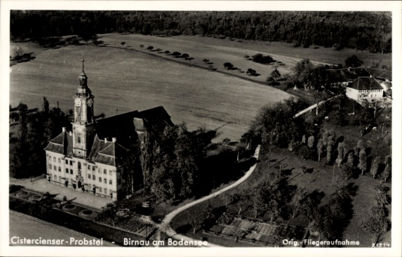 Ak Birnau Uhldingen Mühlhofen am Bodensee, Cistercienser-Probstei, Fliegeraufnahme