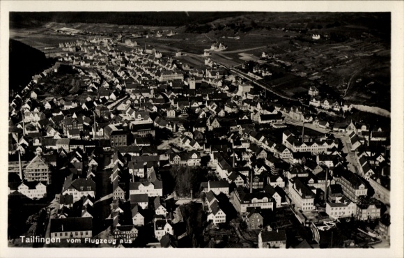 Postcard Tailfingen Albstadt in the Zollernalbkreis, aerial photograph