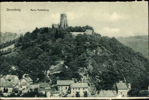 Postcard Stromberg in the Hunsrück, ruins of Fustenburg