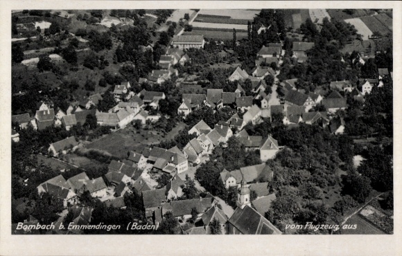 Postcard Bombach (near Emmendingen) Kenzingen in Breisgau Baden, aerial photograph