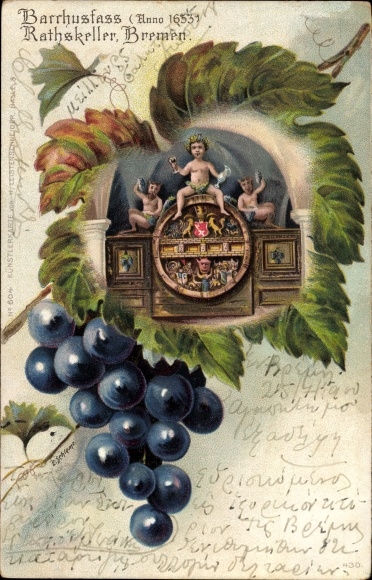 Weinblatt Litho Hansestadt Bremen, Bacchusfass, Ratskeller