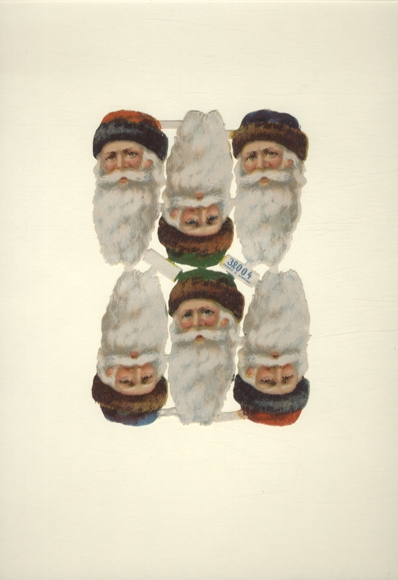 Wafer block of 6, 32004, Santa Claus with long beards, size approx. 16 x 11 cm