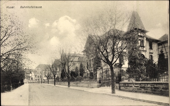 Postcard Kusel in the Palatinate, Bahnhofstrasse