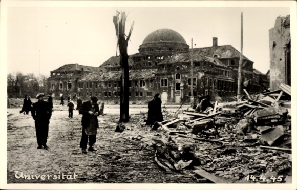 Photo Postcard Hamburg Eimsbüttel Rotherbaum, University, war damage 1945