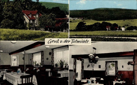 Postcard Usingen in Taunus Hesse, Talmühle, restaurant, panorama