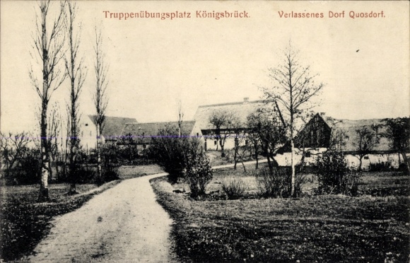 Postcard Königsbrück in Upper Lusatia, military training area, abandoned village of Quosdorf