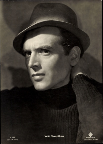 Postcard Actor Will Quadflieg, portrait