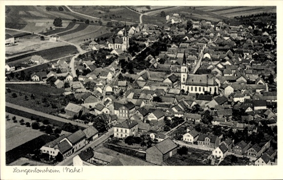 Postcard Langenlonsheim on the Nahe Palatinate, aerial photograph