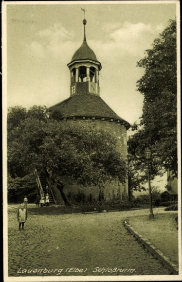 Postcard Lauenburg an der Elbe, castle tower