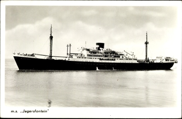 Postcard MS Jagersfontein, United Netherlands Navigation Co.