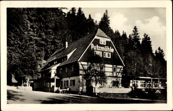 Postcard Oberpöbel Dippoldiswalde Sachsen, Gaststätte Fremdenhof Putzmühle