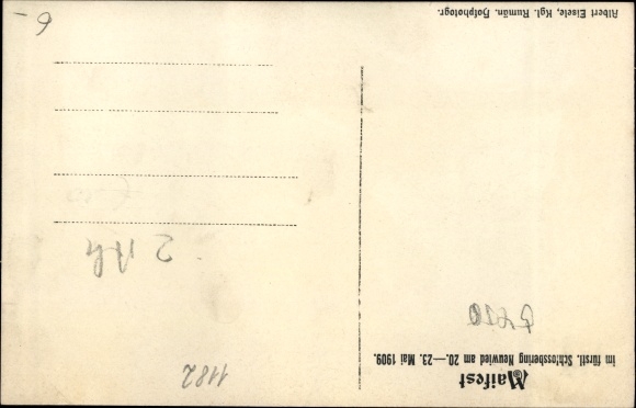 KP Maifest im książęcy Schlossbering Neuwied, 20-23. Maj 1909, Nadrenia-Palatynat