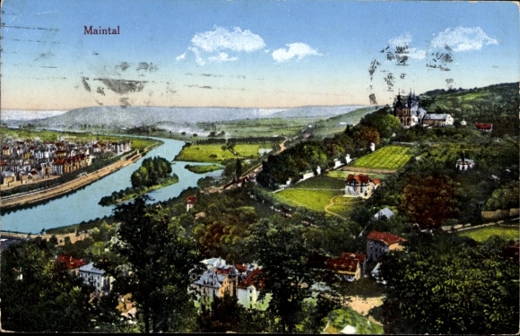 Postcard Maintal in Hesse, Panorama