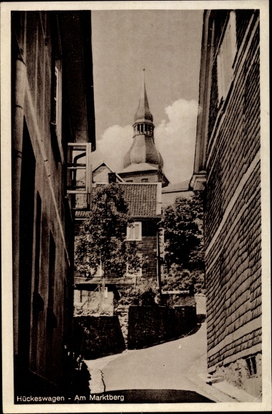 Postcard Hückeswagen in the Oberberg district, lot at the Marktberg, view of the church tower