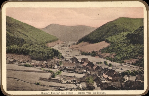 Ak Sieber Herzberg am Harz, Panorama, Uitzicht vanaf Bockslust