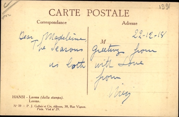 Artist PC Hansi, Jean Jacques Waltz, Lorraine, Lorraine in costume