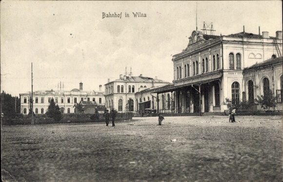 Postcard Vilnius Vilnius Lithuania, railway station