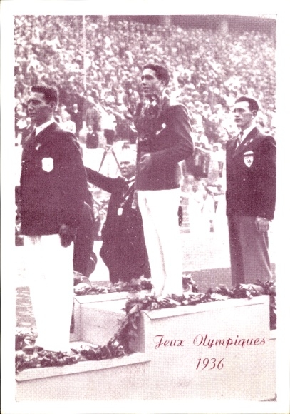 Postcard Olympic Games 1936, Jean Despeaux, Masseur Kinesitherapeute, advertisement