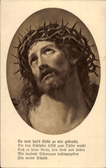 Postcard Jesus, Portrait, Love has brought me this far...