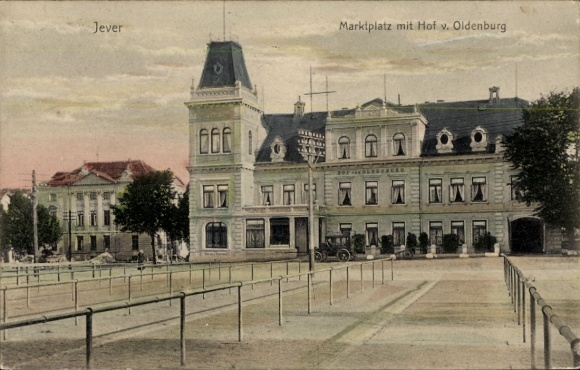 Postcard Jever in Oldenburg Friesland, market square, court of Oldenburg