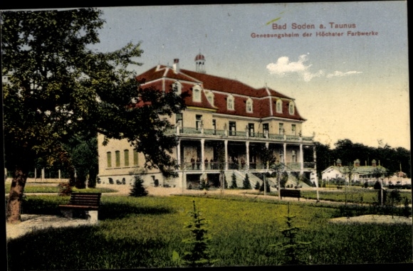 Postcard Bad Soden am Taunus Hessen, Beautiful building, well-kept garden, from Bad Soden