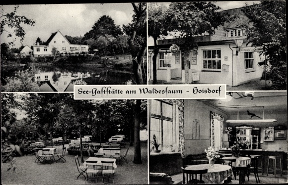 Postcard Hoisdorf in Schleswig Holstein, restaurant on the edge of the forest, lake, interior view